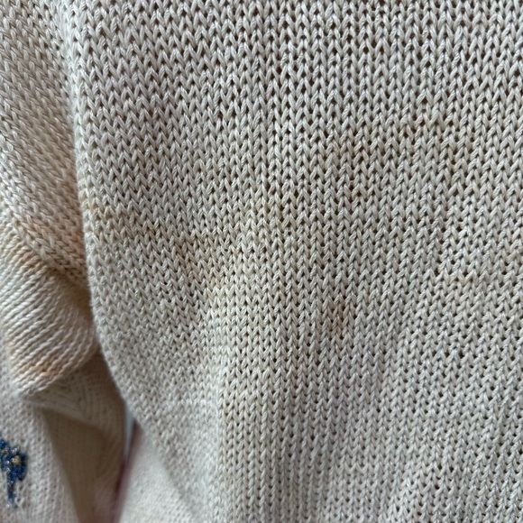 Nannell Vintage Beaded Pearl Leopard Cheetah Pink Unique Knit Sweater Medium - Picture 5 of 7